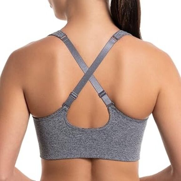 PUMA Sm 2 Pack Seamless Athletic Sports Bra Set Adjustable Cross Back Activewear - Picture 5 of 11